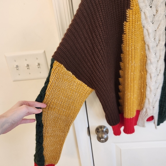 Pinkalicious Cable Knit Womens Sweater Color Block One Size #S476 - Picture 2 of 7